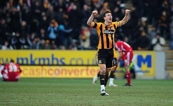Hull City's Jack Hobbs Celebrates Goal Against Bristol City - Championship Match, 11 / 02 / 2012