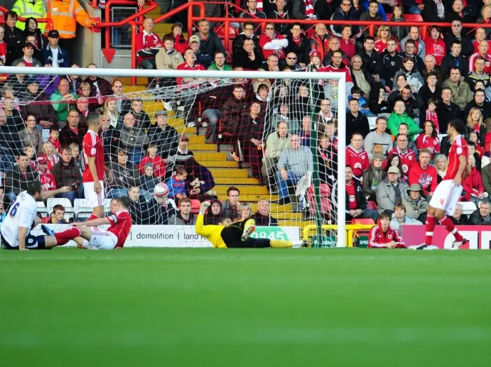 Framed Print : Iain Hume Scores Opening Goal: Bristol City vs. Preston North End, Championship Match, Ashton Gate Stadium (06 / 11 / 2010) Framed Print : Iain Hume Scores Opening Goal: Bristol City vs. Preston North End, Championship Match, Ashton Gate Stadium (06 / 11 / 2010)