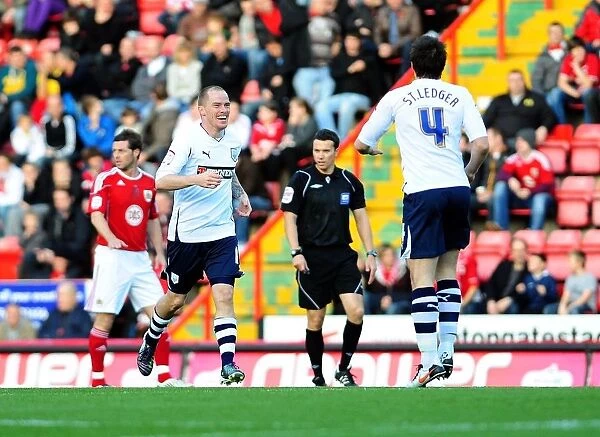Iain Hume's Goal Celebration: Bristol City vs. Preston North End, Championship Match, Ashton Gate Stadium (2010)