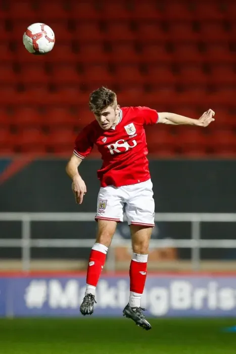 Framed Print : Intense Action: Bristol City U18 vs Cardiff City U18 - FA Youth Cup Third Round - Charlie Harris