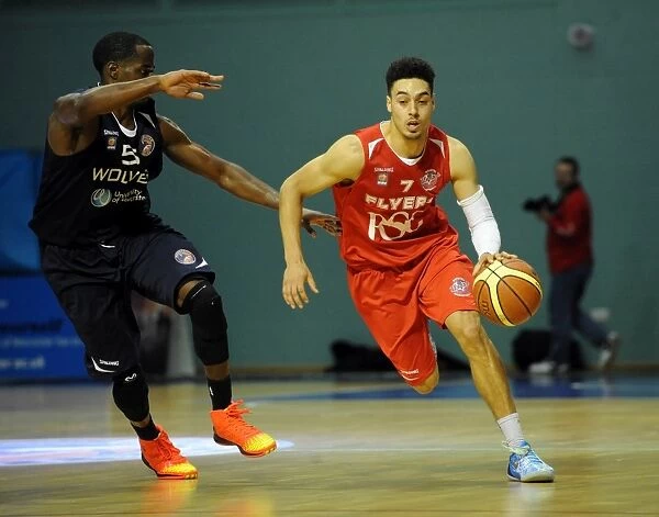 Intense Action: Worcester Wolves vs. Bristol Flyers in British Basketball League Cup
