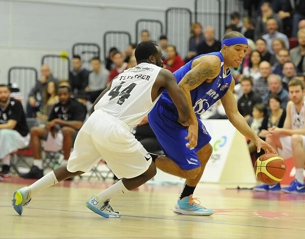 Intense Basketball Clash: Bristol Flyers vs. Newcastle Eagles at SGS Wise Campus