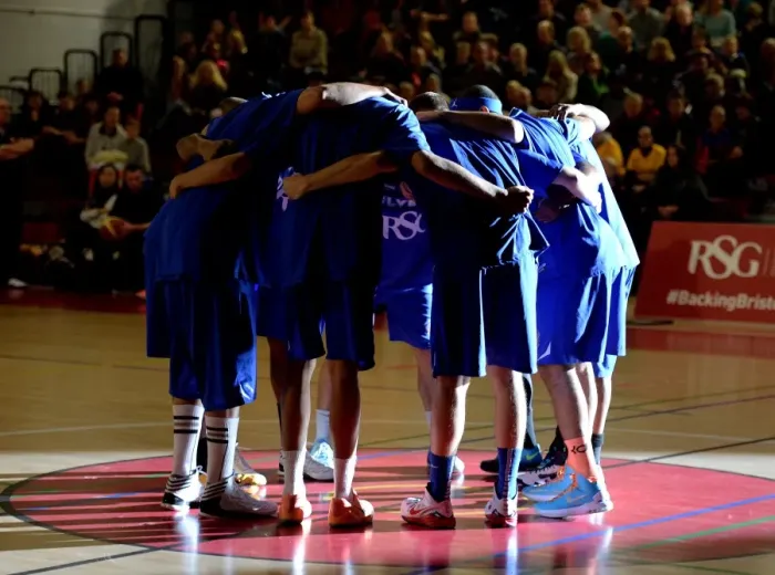 Framed Print : Intense Basketball Clash: Bristol Flyers vs Sheffield Sharks at SGS Wise Campus