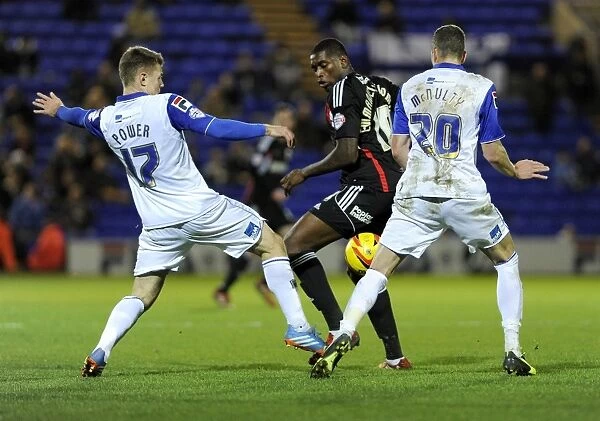 Intense Battle: Jay Emmanuel-Thomas Fights for Ball in Sky Bet League One Clash vs. Tranmere