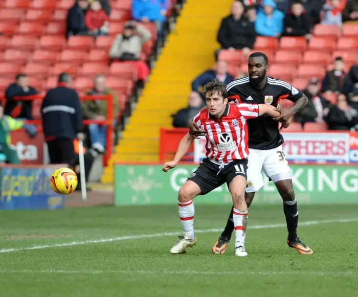 Framed Print : Intense Battle: Jose Baxter vs. Karleigh Osborne at Bramall Lane, 2014