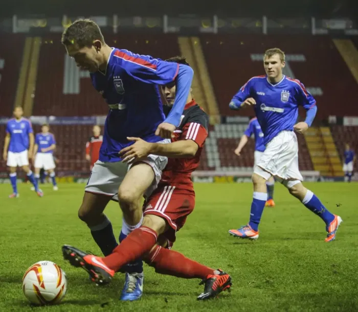 Framed Print : Intense Battle: Miles John of Bristol City U18s vs Ipswich Town U18 in FA Youth Cup Third Round Proper at Ashton Gate Framed Print : Intense Battle: Miles John of Bristol City U18s vs Ipswich Town U18 in FA Youth Cup Third Round Proper at Ashton Gate