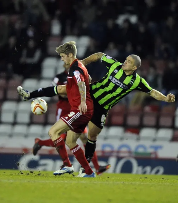Framed Print : Intense Battle for Possession: Jon Stead vs. Adam El-Abd, Bristol City vs. Brighton & Hove Albion Framed Print : Intense Battle for Possession: Jon Stead vs. Adam El-Abd, Bristol City vs. Brighton & Hove Albion