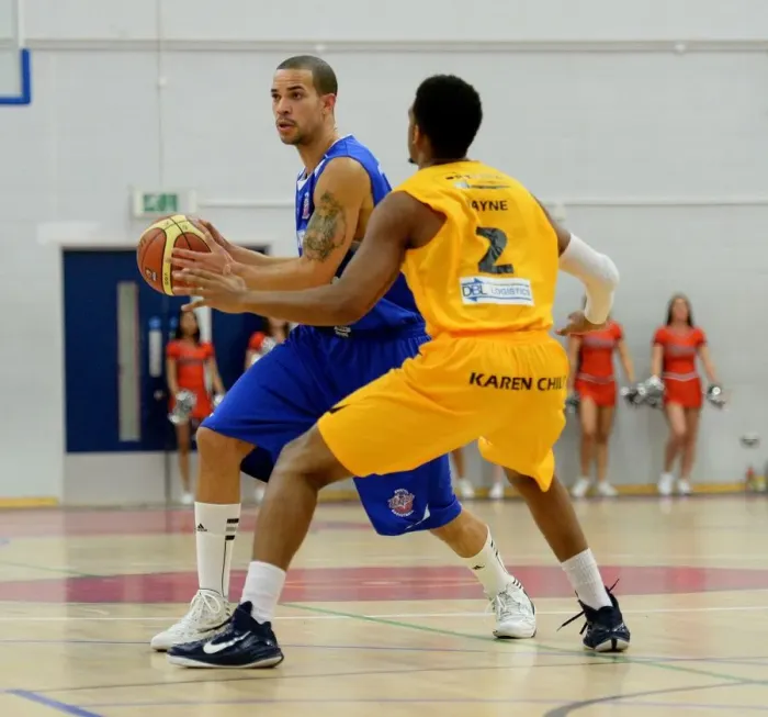 Framed Print : Intense BBL Action: Greg Streete Dishes Out a Pass for Bristol Flyers Against Sheffield Sharks Framed Print : Intense BBL Action: Greg Streete Dishes Out a Pass for Bristol Flyers Against Sheffield Sharks