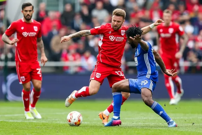 Framed Print : Intense Championship Clash: Matt Taylor vs Jacques Maghoma - Bristol City vs Birmingham City Framed Print : Intense Championship Clash: Matt Taylor vs Jacques Maghoma - Bristol City vs Birmingham City
