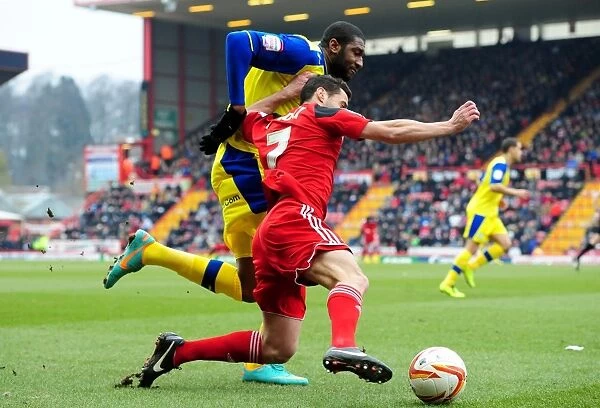Intense Championship Clash: Sam Baldock Fouled by Rowe of Sheffield Wednesday (Bristol City vs Sheffield Wednesday)
