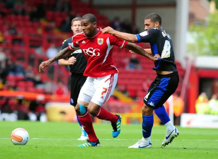 Framed Print : Intense Championship Rivalry: Marvin Elliott vs. Hayden Mullins (Bristol City vs. Portsmouth, 2008)