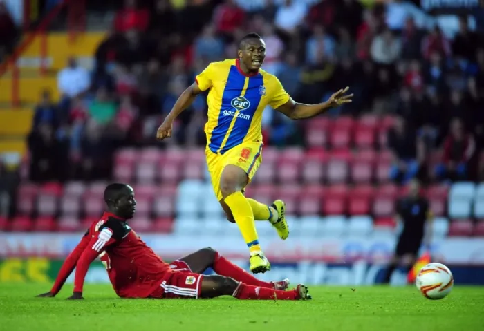 Framed Print : Intense Championship Showdown: Adomah vs. Dikgacoi, Bristol City vs. Crystal Palace, 2012
