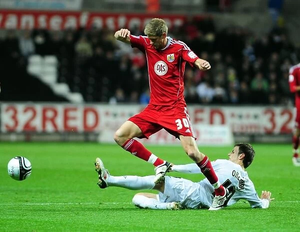 Intense Championship Showdown: Orlandi vs Stead at Swansea's Liberty Stadium (Swansea City vs Bristol City, 10 / 11 / 2010)