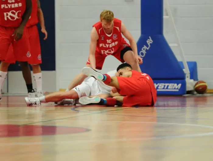 Framed Print : Intense Clash: British Basketball League - Flyers vs. Giants at SGS Wise Campus (December 2014)