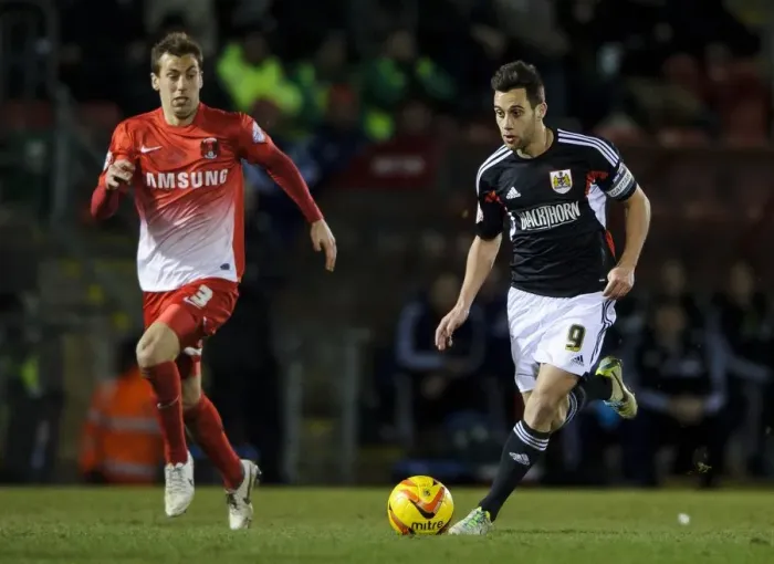 Framed Print : Intense Face-Off: Sam Baldock vs. Gary Sawyer in Leyton Orient vs. Bristol City Football League 1 Clash Framed Print : Intense Face-Off: Sam Baldock vs. Gary Sawyer in Leyton Orient vs. Bristol City Football League 1 Clash