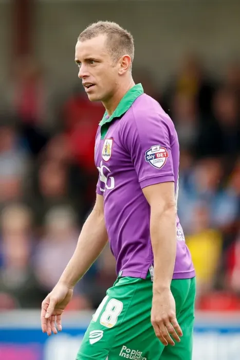 Framed Print : Intense Focus: Aaron Wilbraham of Bristol City at Fleetwood Town, 2014