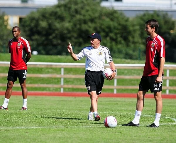Intense Focus: McAllister and Clarkson in Deep Concentration at Bristol City FC Training Ground