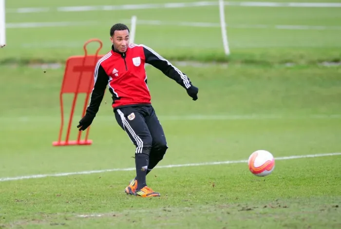Framed Print : Intense Focus: Nicky Maynard's Training Regime at Bristol City Football Club (January 2012) Framed Print : Intense Focus: Nicky Maynard's Training Regime at Bristol City Football Club (January 2012)