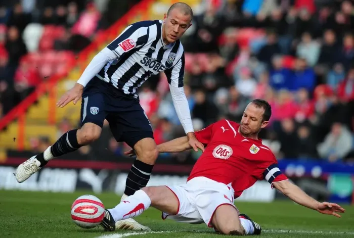 Framed Print : Intense Football Championship Clash: Louis Carey Tackles Roman Bednal - Bristol City vs. West Bromwich Albion, 2010 Framed Print : Intense Football Championship Clash: Louis Carey Tackles Roman Bednal - Bristol City vs. West Bromwich Albion, 2010