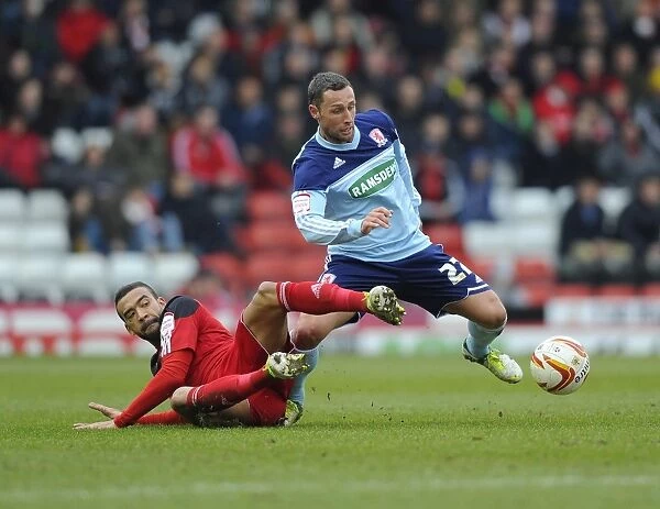 Intense Football Clash: Liam Fontaine vs. Scott McDonald, Bristol City vs. Middlesbrough, Npower Championship