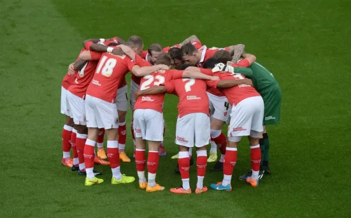Framed Print : Intense Football Rivalry: Bristol City vs Chesterfield at Ashton Gate, October 2014