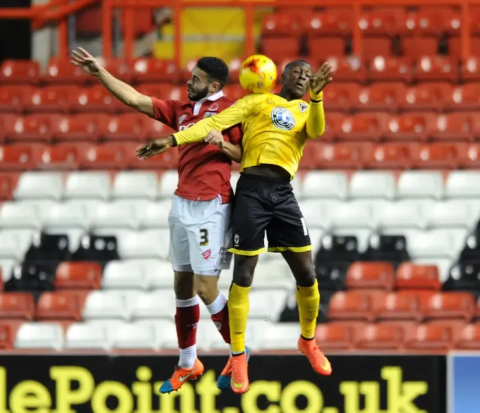 Framed Print : Intense Football Rivalry: Derrick Williams vs Callum Kennedy Clash at Ashton Gate, November 2014 (Bristol City vs AFC Wimbledon) Framed Print : Intense Football Rivalry: Derrick Williams vs Callum Kennedy Clash at Ashton Gate, November 2014 (Bristol City vs AFC Wimbledon)