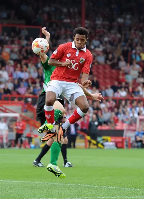 Framed Print : Intense Football Rivalry: Korey Smith vs. Andy Dawson at Ashton Gate