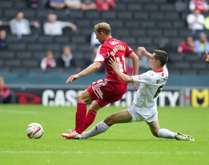 Framed Print : Intense Football Rivalry: Wagstaff vs Williams - Bristol City vs Milton Keynes Dons Framed Print : Intense Football Rivalry: Wagstaff vs Williams - Bristol City vs Milton Keynes Dons