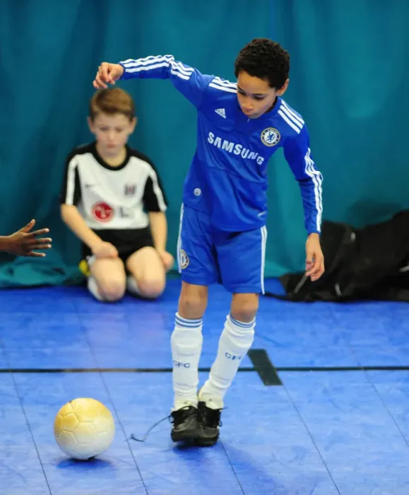 Framed Print : Intense Futsal Battle: Bristol City FC vs. Chelsea - Academy Season 09-10 Tournament Highlights
