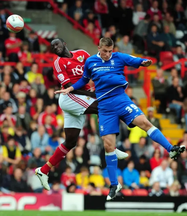 Framed Print : Intense High Ball Battle: Damion Stewart vs Chris Wood - Championship Match, Bristol City vs Birmingham City, Ashton Gate Stadium, 23rd October 2011 Framed Print : Intense High Ball Battle: Damion Stewart vs Chris Wood - Championship Match, Bristol City vs Birmingham City, Ashton Gate Stadium, 23rd October 2011