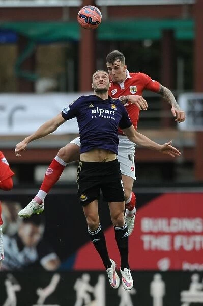 Intense Moment: Aden Flint vs. Andy Carroll - FA Cup Fourth Round, Bristol City vs. West Ham United