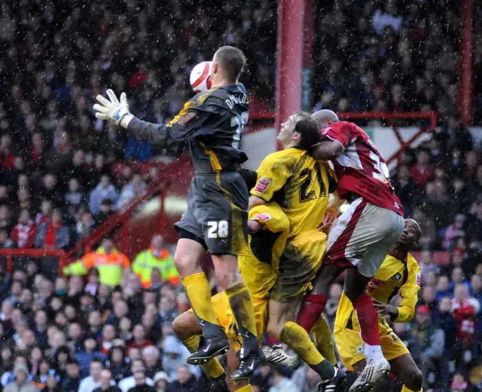 Framed Print : Intense Moment: Bristol City vs. Plymouth Argyle - Battle in the Penalty Area #150308city