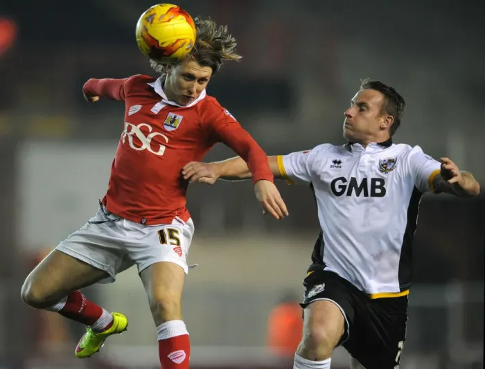 Framed Print : Intense Moment: Luke Freeman vs. Chris Birchall - Bristol City vs. Port Vale, Sky Bet League One, Ashton Gate Framed Print : Intense Moment: Luke Freeman vs. Chris Birchall - Bristol City vs. Port Vale, Sky Bet League One, Ashton Gate