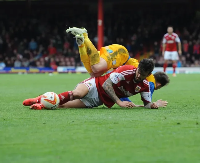 Framed Print : Intense Moment: Marlon Pack Tackles Joe Garner, Bristol City vs Preston North End, Sky Bet League One, 2014 Framed Print : Intense Moment: Marlon Pack Tackles Joe Garner, Bristol City vs Preston North End, Sky Bet League One, 2014