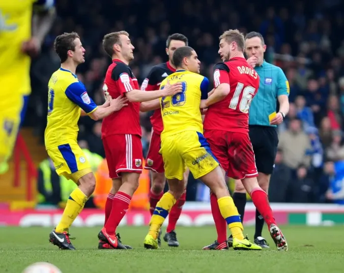 Framed Print : Intense Moment: Steven Davies vs. Giles Coke Clash in Npower Championship Match between Bristol City and Sheffield Wednesday (April 1, 2013) Framed Print : Intense Moment: Steven Davies vs. Giles Coke Clash in Npower Championship Match between Bristol City and Sheffield Wednesday (April 1, 2013)