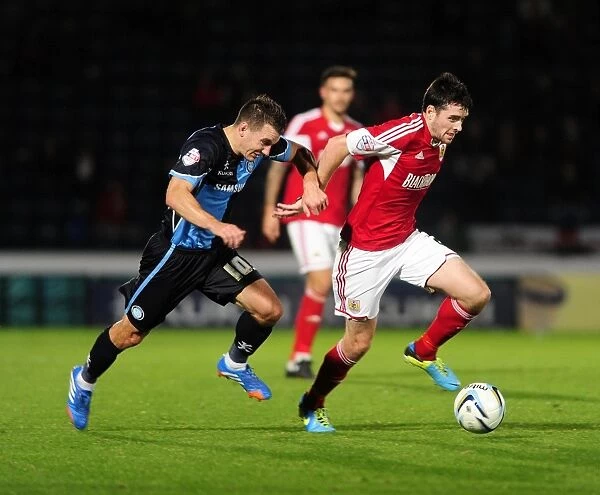 Intense Rivalry: Bristol City vs Wycombe Wanderers in the Johnstone's Paint Trophy Clash at Adams Park (October 8, 2013)