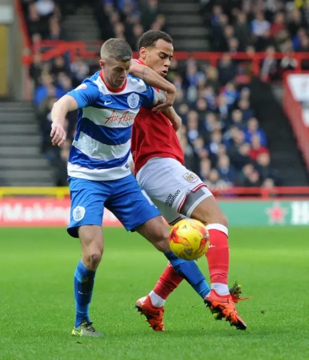 Framed Print : Intense Rivalry: Elliott Bennett vs. Paul Konchesky at Ashton Gate Stadium, 2015 - A Football Battle Framed Print : Intense Rivalry: Elliott Bennett vs. Paul Konchesky at Ashton Gate Stadium, 2015 - A Football Battle