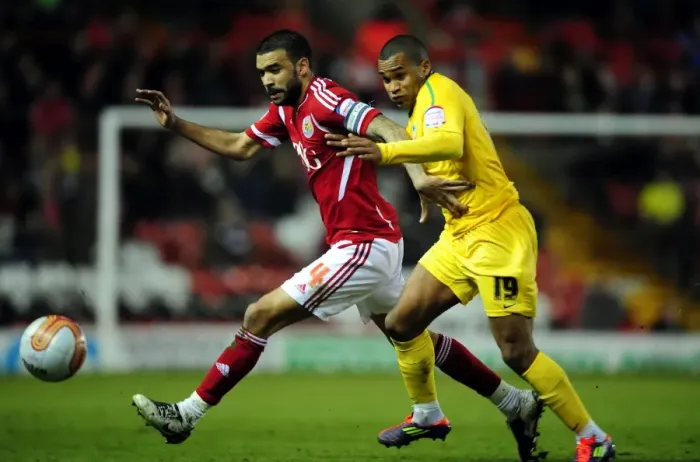 Framed Print : Intense Rivalry: Fontaine vs. Easter - Championship Showdown: Bristol City vs. Crystal Palace (14 / 02 / 2012)