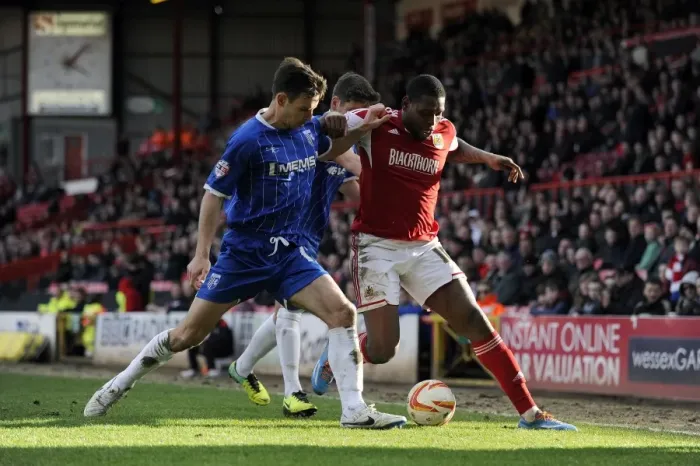Framed Print : Intense Rivalry: Jay Emmanuel-Thomas vs Steven Gregory - Bristol City vs Gillingham Football Match Framed Print : Intense Rivalry: Jay Emmanuel-Thomas vs Steven Gregory - Bristol City vs Gillingham Football Match