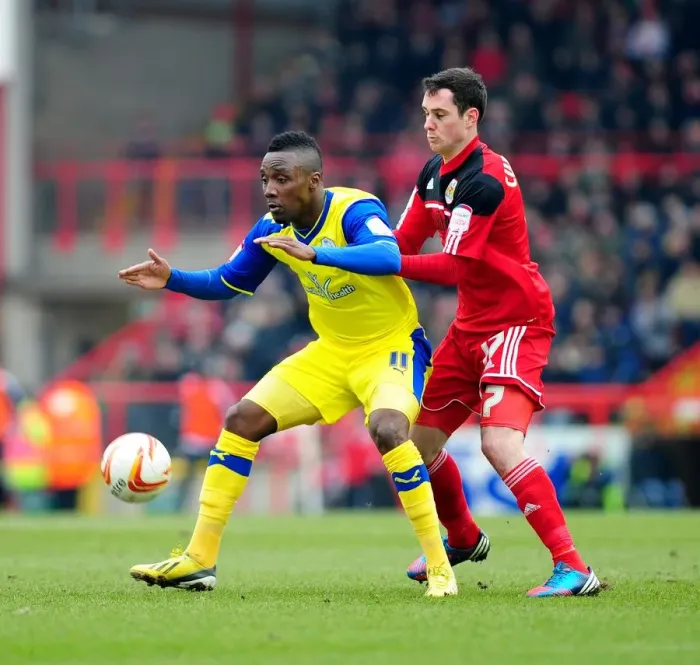 Framed Print : Intense Rivalry: Jermaine Johnson vs. Gregg Cunningham - Bristol City vs. Sheffield Wednesday Football Showdown