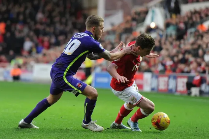 Framed Print : Intense Rivalry: Joe Bryan vs. Chris Solly - Battle at Ashton Gate Framed Print : Intense Rivalry: Joe Bryan vs. Chris Solly - Battle at Ashton Gate
