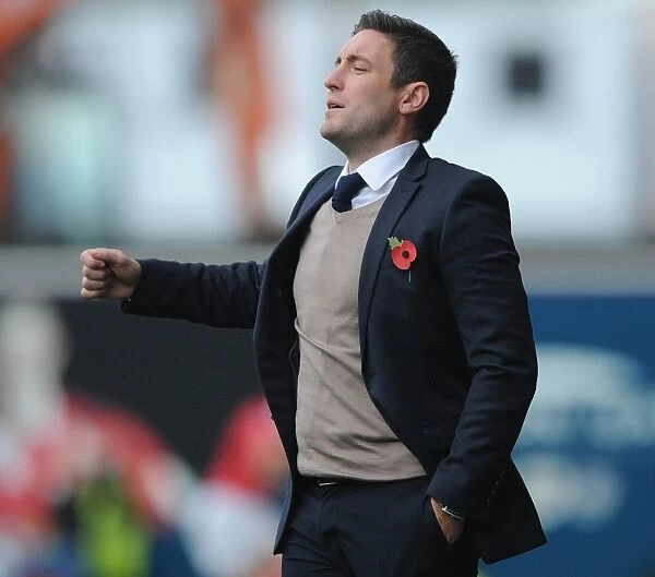 Intense Rivalry: Lee Johnson's Emotional Moment during Bristol City vs Oldham Athletic, Sky Bet League One