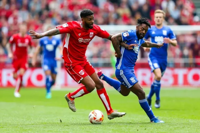 Framed Print : Intense Rivalry: Mark Little vs. Jacques Maghoma Clash at Ashton Gate Framed Print : Intense Rivalry: Mark Little vs. Jacques Maghoma Clash at Ashton Gate
