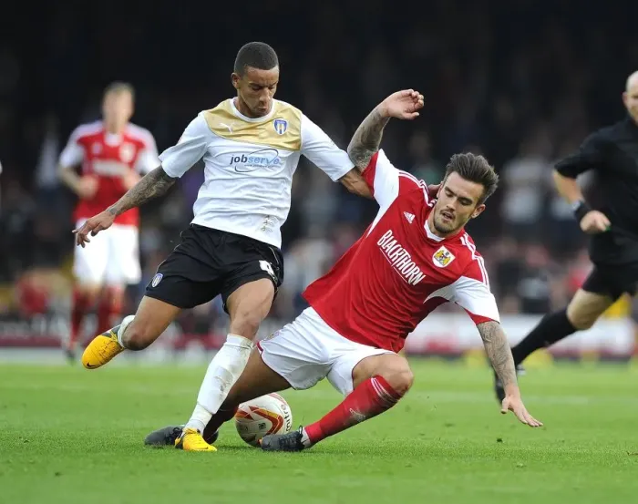 Framed Print : Intense Rivalry: Marlon Pack vs Craig Eastmond - Battle for Possession, Bristol City vs Colchester United, September 2013 Framed Print : Intense Rivalry: Marlon Pack vs Craig Eastmond - Battle for Possession, Bristol City vs Colchester United, September 2013