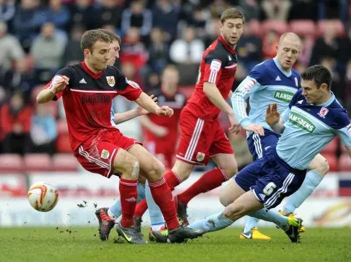 Framed Print : Intense Rivalry: McManus vs. Kelly - Bristol City vs. Middlesbrough Football Battle