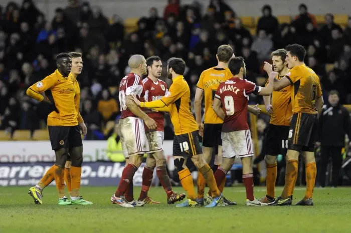 Framed Print : Intense Rivalry: Wolves vs. Bristol City - A Football Clash Marred by Arguments Framed Print : Intense Rivalry: Wolves vs. Bristol City - A Football Clash Marred by Arguments