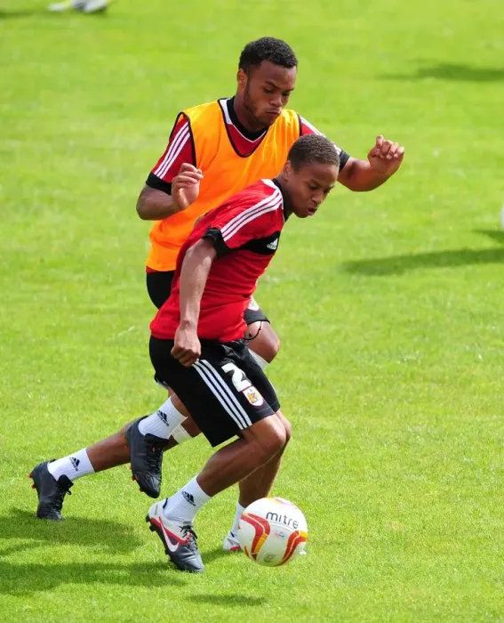 Framed Print : Intense Training Showdown: Bobby Reid vs. Aaron Wilbraham, Bristol City Football Club Framed Print : Intense Training Showdown: Bobby Reid vs. Aaron Wilbraham, Bristol City Football Club
