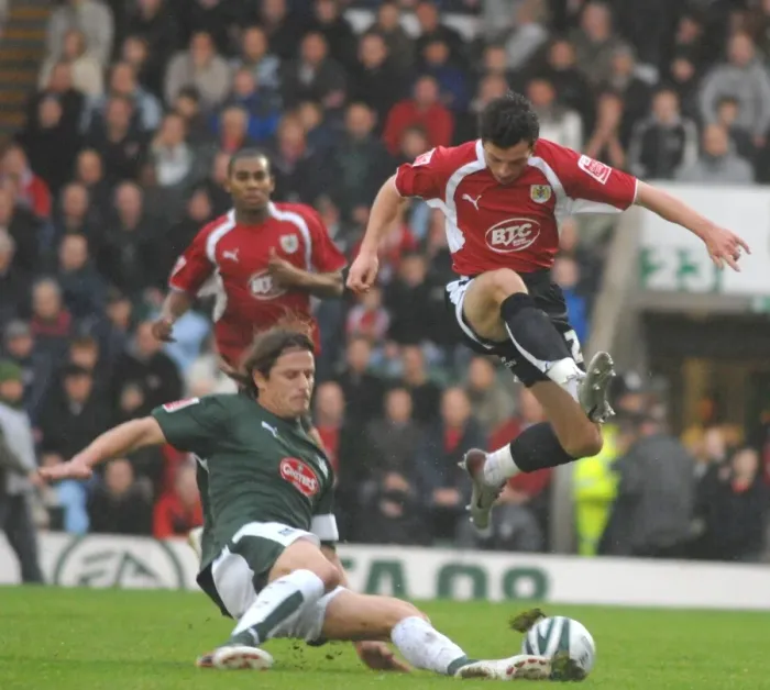 Framed Print : Ivan Sproule in Action: Plymouth vs. Bristol City - Football Rivalry