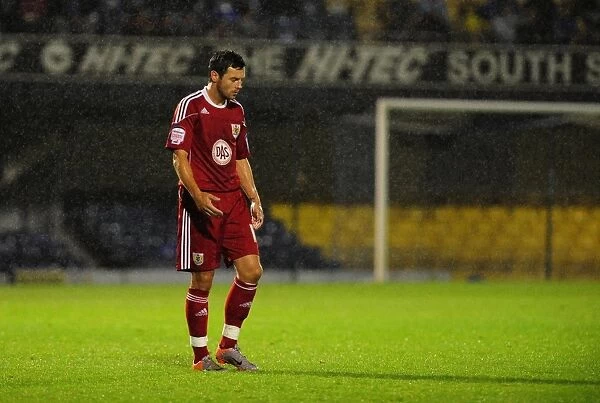 Ivan Sproule's Disappointed Expression: Southend United Outshines Bristol City in Carling Cup Clash, 2010