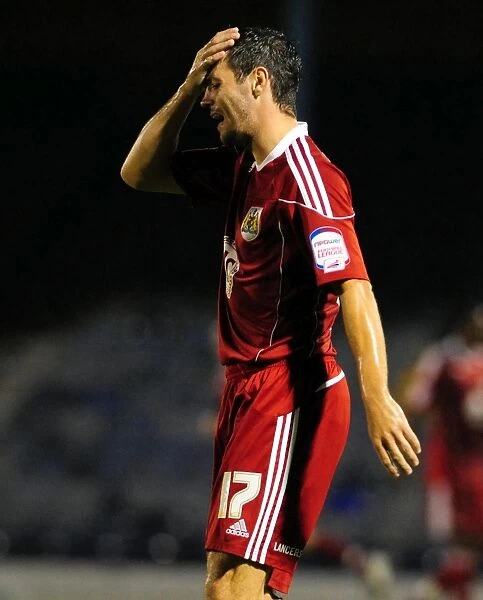 Ivan Sproule's Disappointed Look: Southend United vs. Bristol City in Carling Cup (10 / 08 / 2010)